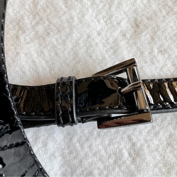 Rafe New York Patent Leather Details Burgundy Canvas Shoulder Bag Purse - Picture 8 of 11